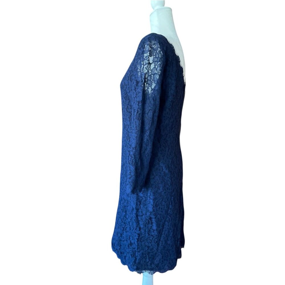 DVF Diane von Furstenberg Zarita Lace Dress in Royal Blue sz 14 Formal Evening - Picture 7 of 16